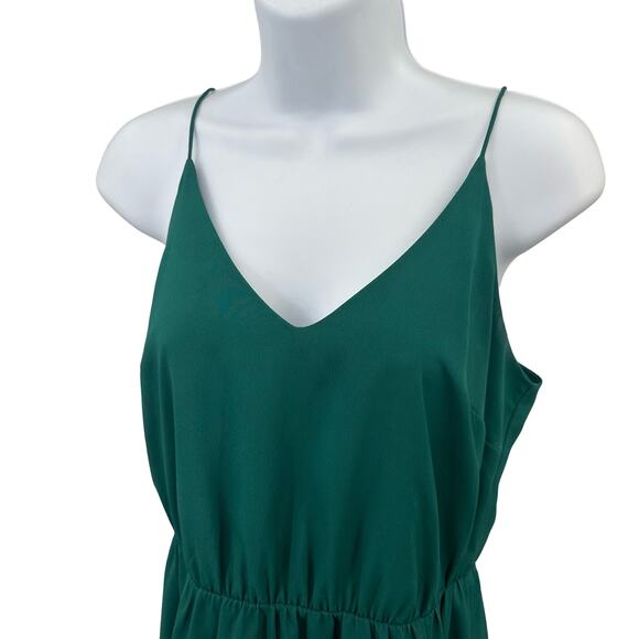 Ann Taylor Loft Evening Dress Womens Petite 2 Green Sleeveless Maxi Back Slit - Picture 3 of 10